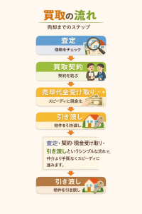 買取の流れを説明するイメージ
